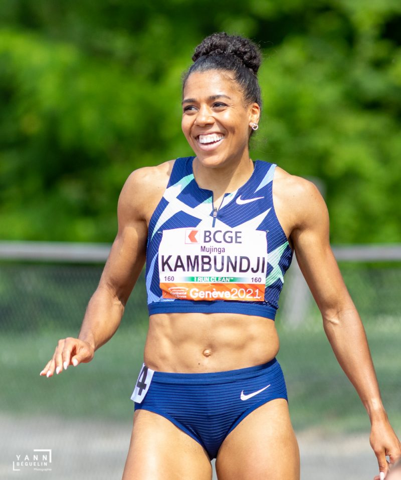 La sprinteuse Mujinga Kamboudji à ATHLETICAGENEVE en 2021